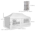 thumbnail image 3 of Outsunny 20x10 Adjustable Pop Up Canopy Tent w/ Sidewall, Carry Bag, White, 3 of 10