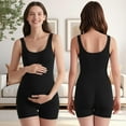 thumbnail image 2 of Lsupdaol 1 Pcs Women Maternity Bodysuit Pregnancy Shapewear Sleeveless Tank Top Shorts Jumpsuit Ribbed Maternity Workout Romper, 2 of 11