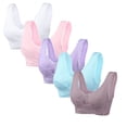 thumbnail image 1 of LOVZFMLL Bras for Women 5PC Woman's Solid Color Gathered Together Large Size Daily Bra Underwear No Rims Pink 2XL, 1 of 2