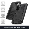 thumbnail image 4 of ELEHOLD for Samsung Galaxy S21 6.2" Case, Heavy Duty Armor Built-in Explosion-Proof Tempered Glass Screen Protector Wireless Charging Hang Rope Hidden Kickstand Shockproof Rugged Case,Black, 4 of 8