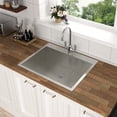 thumbnail image 2 of 25 x 22 x 9 inch Kitchen Sink Drop In 16 Gauge Stainless Steel 25" Single Bowl Topmount Kitchen Sink Basin, 2 of 10
