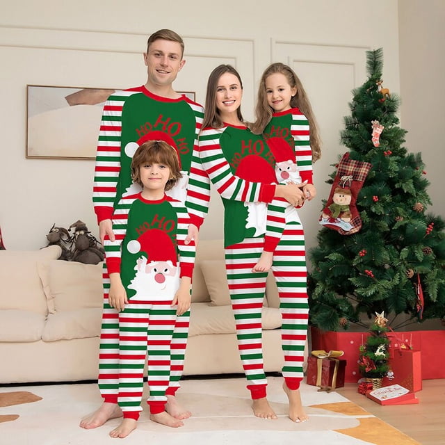 Pijamas familiares a juego, conjunto de ropa de Navidad, Papá Noel, madre, padre, niños, ropa de dormir, atuendos de aspecto familiar, 2023
