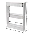 thumbnail image 3 of Evideco 3 Tier Slim Rolling Multi Purpose Utility Cart Kitchen-Bath - 28.4" H x 21.3" L x 4.8"W White, 3 of 8