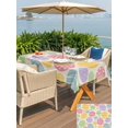 thumbnail image 4 of Outdoor Tablecloth with Umbrella Hole and Zipper, Easter Eggs Rectangle Table Cloth 60x102 Inch Waterproof Tablecloth, Spring Colorful Pastoral Love Beige Picnic Table Cover for Patio Camping, 4 of 7