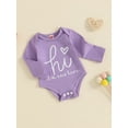 thumbnail image 2 of Bagilaanoe Newborn Baby Girl Oversized Romper Sweatshirt Long Sleeve Bodysuits Letter Print Pullover 0-3 Months Infant Casual Tee Tops, 2 of 6