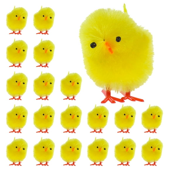 BESTOYARD 36Pcs Chicken Statues Home Decor Plastic Adornments Yellow