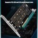 thumbnail image 1 of Agregar En La Tarjeta Adaptador Pciex8 A Nvme M.2 Mkey, Tarjeta De Expansión De 2 Puertos, Adaptador Sata M.2 Ssd Pcie Ndcxsfigh Para estrenar, 1 of 3
