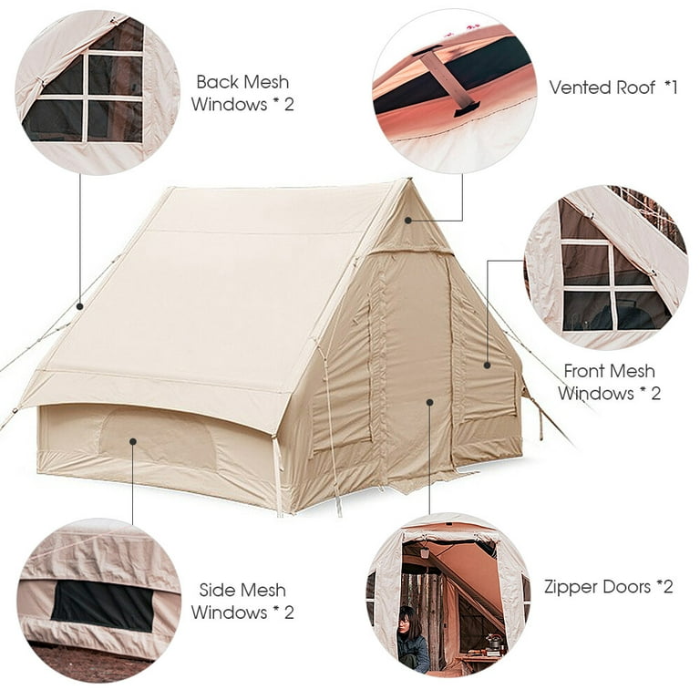 Vistreck Waterproof Inflatable Tent Camping Tent for Fishing Hiking Caping Backpacking, Size: 300, Beige