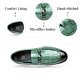 thumbnail image 2 of Mens Leather Dress Shoes Casual Comfort Loafers Fashion Classic Business Shoes Non-slip Breathable Driving Shoes Green 11.5 US, 2 of 7