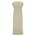 thumbnail image 3 of Bixock Women's Summer Maxi Bodycon Dresses Basic Crew Neck Sleeveless Tank Dress Side Slit Ribbed High Waist A Line Casual Dress Beach Vacation Party Wedding Guest Evening Gown Dress, 3 of 6