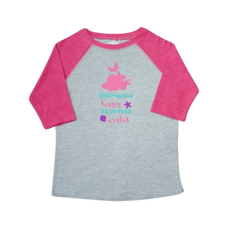 

Inktastic Mermaid Kisses Starfish Wishes - Pink Blue Purple Gift Toddler Toddler Girl T-Shirt