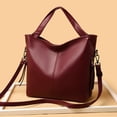 thumbnail image 2 of Wmool PU Soft Leather Women's Handbag Solid-Colour Large acity Shoulder Bag, 2 of 6