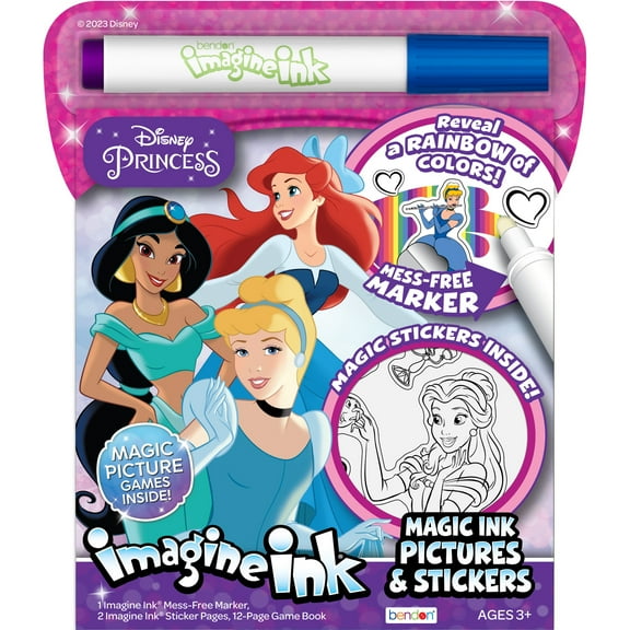 Disney Princess 12-Page Imagine Ink Coloring Pad; Stickers; Mess Free Marker; Paperback Children's Book; 09781690262909