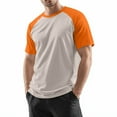 thumbnail image 3 of Godokuleh Men's Raglan Baseball T Shirts Cotton Crew Neck Short Sleeve T-Shirts Casual Soft Vintage Workout Athletic Tee Shirt Orange L, 3 of 6