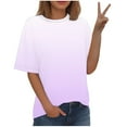 thumbnail image 2 of Otvok Women's Fashion Gradient Printed T-shirt Short Sleeve Blouse Round Neck Casual Plus Size Tops, 2 of 6