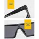 thumbnail image 3 of New Trend Large Frame One-Piece Uv400 Sunglasses Street Shooting Sunglasses for Men/Women Retro black red, 3 of 5