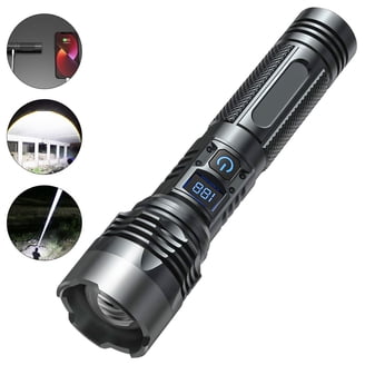 amtak rechargeable flashlight DEFENTAC 1750lm Zoomable Tactical for Rifle and a safe mode with 225 lumens U.S. Army 7000 Lumen Aluminum