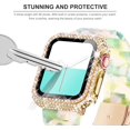thumbnail image 3 of GHSDFBB 2-Pack Bling Cases with Screen Protector Compatible for Apple Watch 40mm, Fully Paved Diamonds Protective Case for iWatch SE Series 6 5 4 (40mm, Gold+Clear), 3 of 7