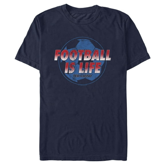 Men's Ted Lasso Football Is Life Graphic Tee Navy Blue 2X Large