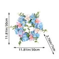 thumbnail image 3 of Door Decorations for All Seasons Kitchen with Ribbon Fall Wreaths for Home Large Lit Wreath Wreath Lights Outdoor Spring Decoration Wreath Blue White Embroidered Flower Flower, 3 of 9