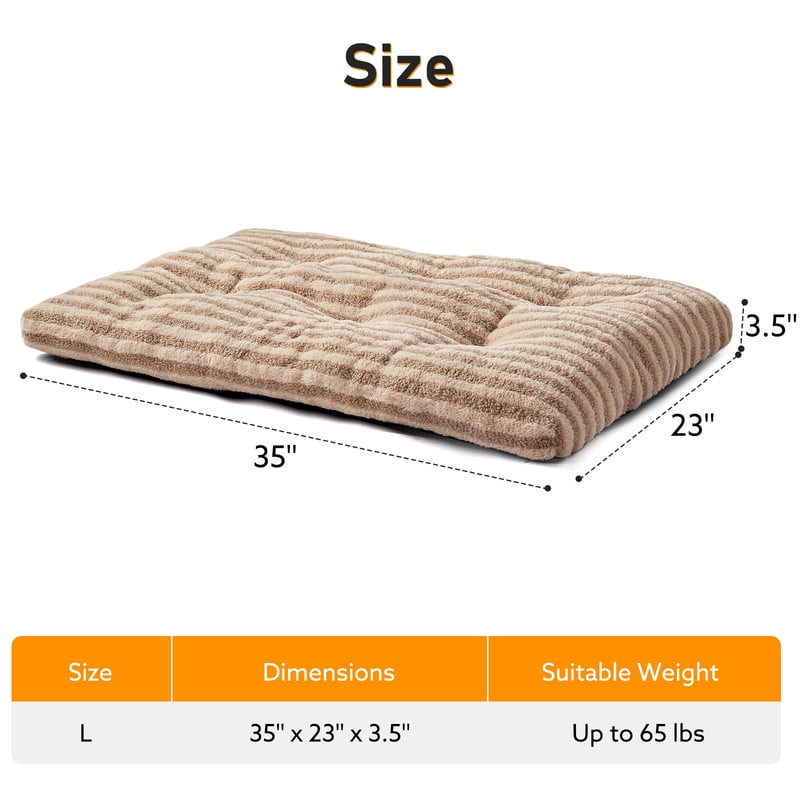 Dog Crate Beds for Medium Sized Dogs, Large dog bed, Washable Dogs Pillow, Pet Kennel Pillow, Pet Bed, Beige, 35inch