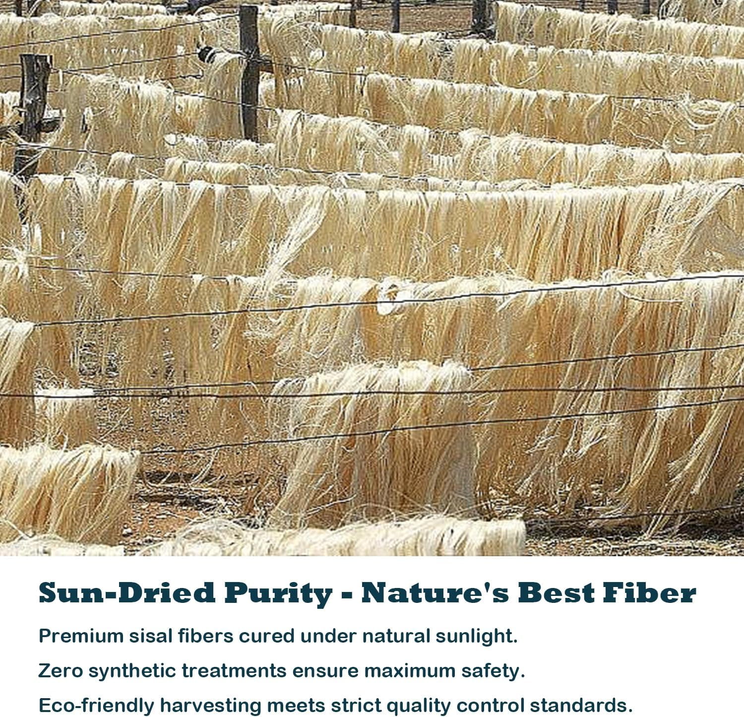 Natural Sisal White Rope for Cat Scratcher Scratching Post Replacement 1/4 inch Cat Tree Sisal Rope for Repairing, Recovering or DIY Cat Scratcher 50/100 / 164 Feet