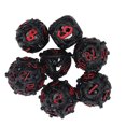 thumbnail image 4 of Juego de 7 dados huecos de cobre, portátiles, balanceados, rodantes, de metal grabado, poliédricos para juegos de mesa, color negro y rojo., 4 of 14