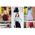 thumbnail image 4 of Borgoña, falda skater plisada de poliéster Falda L Falda skater plisada de poliéster retro Falda básica mini/midi/ahuecada, 4 of 5