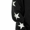 thumbnail image 3 of Women's Gameday Couture Black New Orleans Saints Rhinestone Star Sleeve Settle the Score Oversized Tri-Blend Pullover, 3 of 3