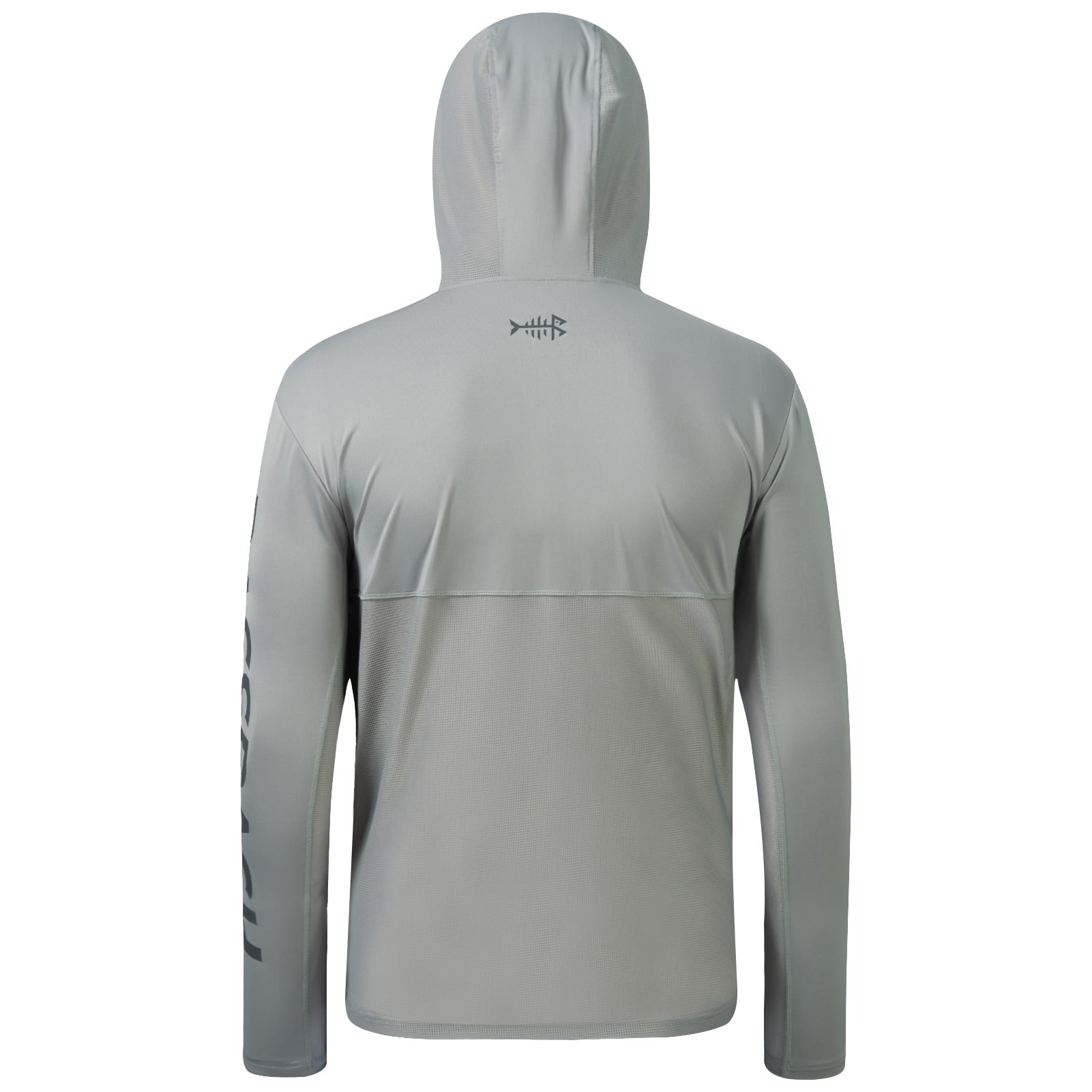 Bassdash Men's UV Sun Protection Hooded Long Sleeve Fishing Hoodie,Grey,XL