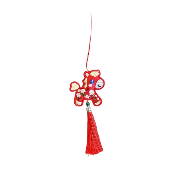Llavero colgante con adorno de peluche de animal, diseño de caballo de material suave, ideal como regalo para niños o decoración navideña del hogar