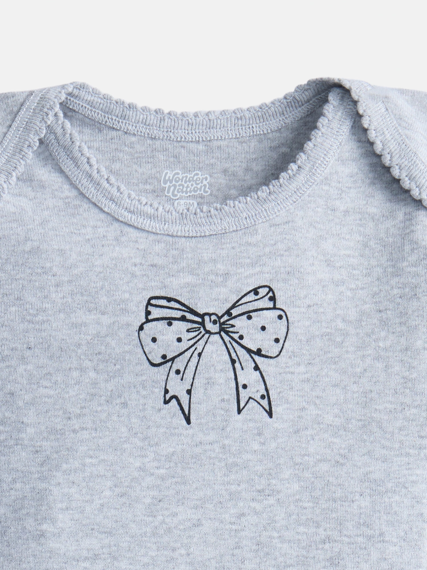 Wonder Nation Baby Girls' Cotton Bodysuit with Short Sleeves, Sizes 0M-24M