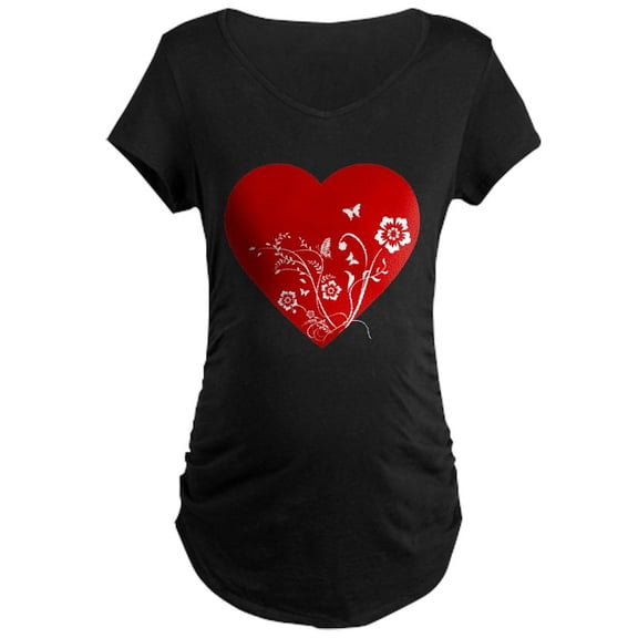 CafePress - Heart Maternity Dark T Shirt - Maternity Dark T-Shirt