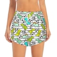thumbnail image 2 of Goofa Funny Dinosaurs on Stripes Printed Women 2 in 1 Running Shorts,Quick Dry Athletic Workout Shorts,High Waisted Athletic Shorts with Liner Pockets-X-Large, 2 of 9