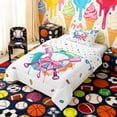 thumbnail image 2 of Erosebridal Drip Rainbow Baseball Twin Comforter Sets, Cute Sport Bedding Set for Girls, Polka Dots Reversible 2-Piece, 1 Comforter and 1 Pillowcase, 2 of 6