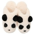 thumbnail image 1 of 1 par de pantuflas mullidas para interiores, pantuflas peludas con diseño de panda de dibujos animados, lindas pantuflas, 1 of 7