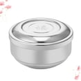 thumbnail image 2 of 1PC Stainless Steel Rice Bowl with Lid Creative Double Layer Rice Bowl Household Kids Rice Container Stylish Round Utensils Bowl for Home Office Use with Word Style Silver Size 1, 2 of 8