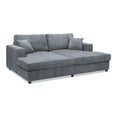 thumbnail image 4 of Miekor Furniture Goliath 86" Oversized Double Chaise Lounge Sofa Bed Carbon Gray Corduroy 27141, 4 of 12