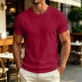 thumbnail image 2 of IhhxPro Men's Short Sleeve Summer Tee Breathable Basic Solid T-Shirt Casual Athletic Fit Lightweight Cotton Everyday Wear XXS-2XL, 2 of 8