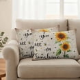 thumbnail image 2 of Sunflower Pillow Covers 2 Pack Bee Sunshine Farmhouse Pillowcase Waterproof Outdoor Throw Pillow Cover for Patio Balcony Rectangular Cushion 20”x12”, 2 of 9