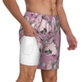 thumbnail image 3 of Balery Rose Flowers Mens Swim Trunks Swim Shorts for Men Quick Dry Inseam Beach Shorts with Compression Liner Pocket-Small, 3 of 9