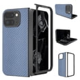 thumbnail image 4 of Allytechgroup Carbon Fiber Case for Google Pixel 9 Pro Fold, Slim Fit Shockproof Drop Protective Minimalist Bumper Rugged Phone Case for Women Men, Blue, 4 of 6
