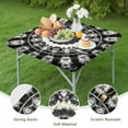 thumbnail image 4 of Black White Tie Dye Mandala Pattern Square Fitted Tablecloth with Elastic Edge,Square Table Cover,Washable Elastic Table Cover for Home Kitchen Party Decor 34"x34", 4 of 6