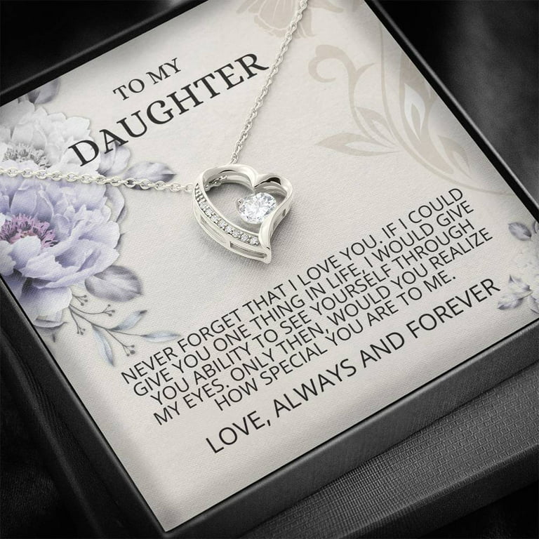 Daughter, Never Forget Forever Love Necklace, Daughter Gifts, Sweet 16 Gifts,  Daughter Jewelry, Gift From Dad, Graduation Gift, Daughter Card, Birthday  Gift, Gift From Mom 