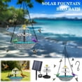 thumbnail image 5 of Coollooc Solar Powered Hanging Feeder Birdbath, 9x18 Inch Double Layer Hanging Bird Bath with Solar Fountain, Large Humming Birds Baths Fountains, with Solars Pump & Glass Bowl(4-Gray), 5 of 8