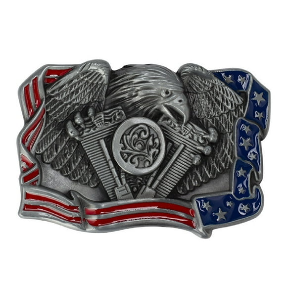 Longcreek Eagle Belt Buckle for Men, American Bald Eagle Belt Buckle, Norse Viking Eagle Head Belt Buckle, Patriotic American Flag Eagle Rectangle Belt Buckle, Western Cowboy Belt Buckle
