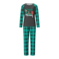 thumbnail image 6 of Elippeo Family Matching Christmas Pajamas, Letter  Elf Boot Print Long-Sleeved Round Neck Tops + Plaid Pattern Trousers Sleepwear, 6 of 10