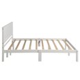 thumbnail image 5 of Modern Wood Queen Size Platform Bed with Headboard, No Box Spring Needed Fit 8"-10" Mattress 400Lbs 84.50"L*63.90"W*36.10"H, White, 5 of 9