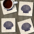 thumbnail image 5 of CounterArt Scallop Shell Natural Travertine Stone Coaster 4-Pack, 5 of 7
