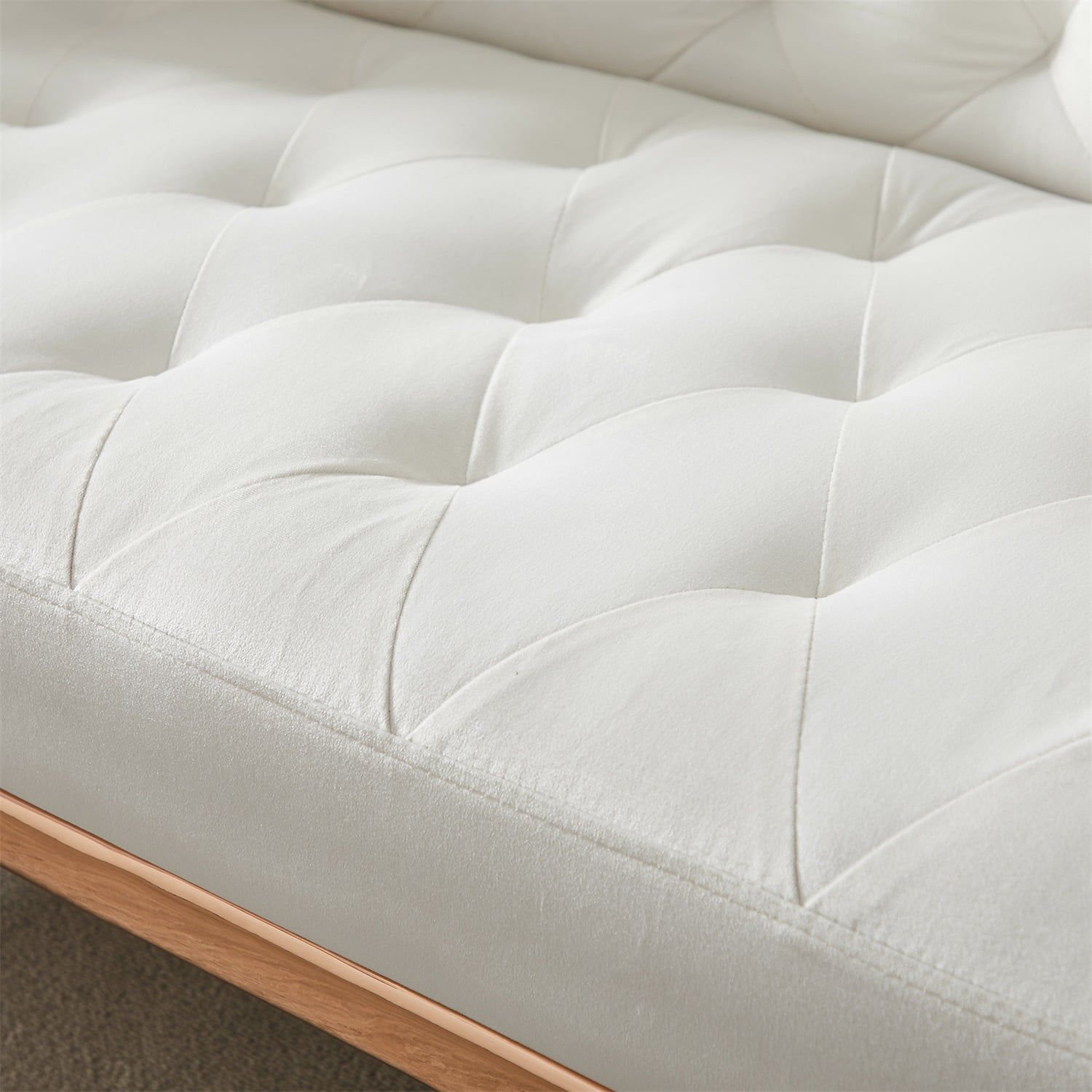 Resenkos Sofa Bed Convertible Sofa Sleeper 61.5" Sofa for Bedroom Fabric Compact Living Space Couch for Apartment and Room, White